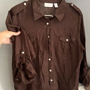 Chico's Brown Button Down Shirt
